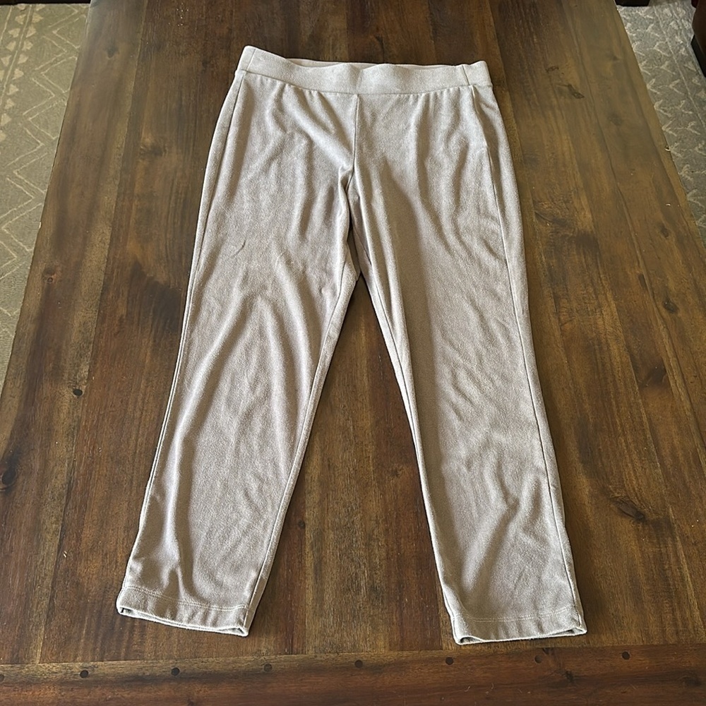 Simply Noelle woman’s suede pants taupe  gray color L/XL - Picture 5 of 5